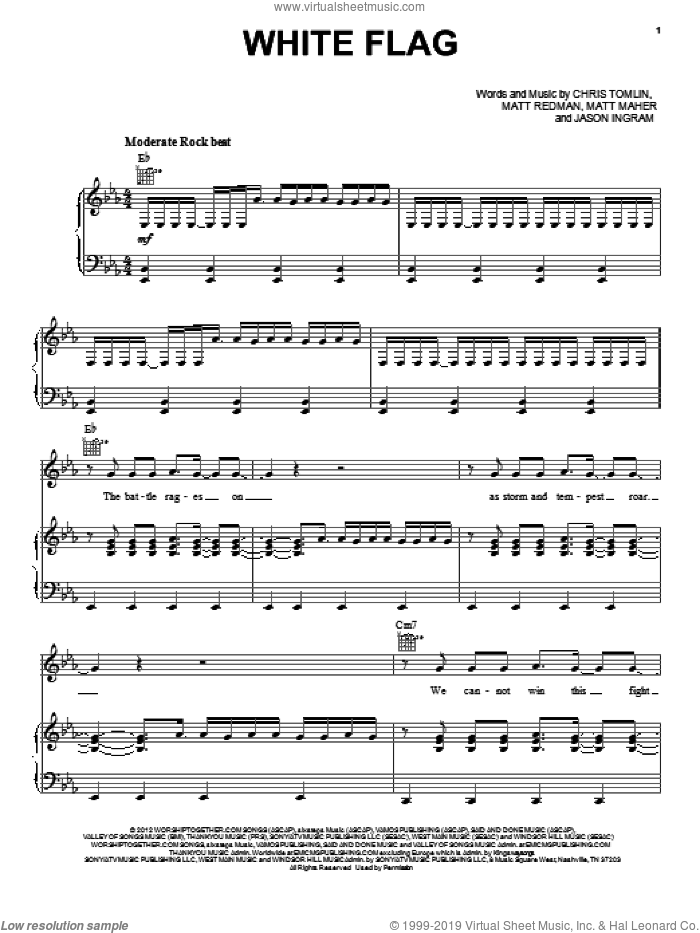 Passion White Flag Sheet Music For Voice Piano Or Guitar Pdf