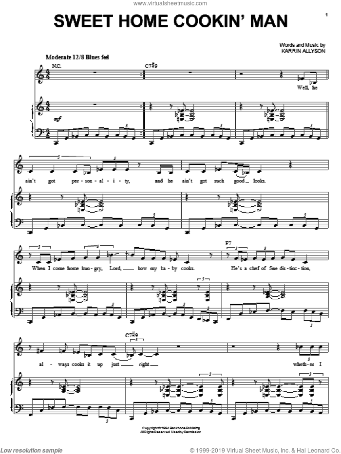 Sweet Home Cookin' Man sheet music for voice and piano (PDF)