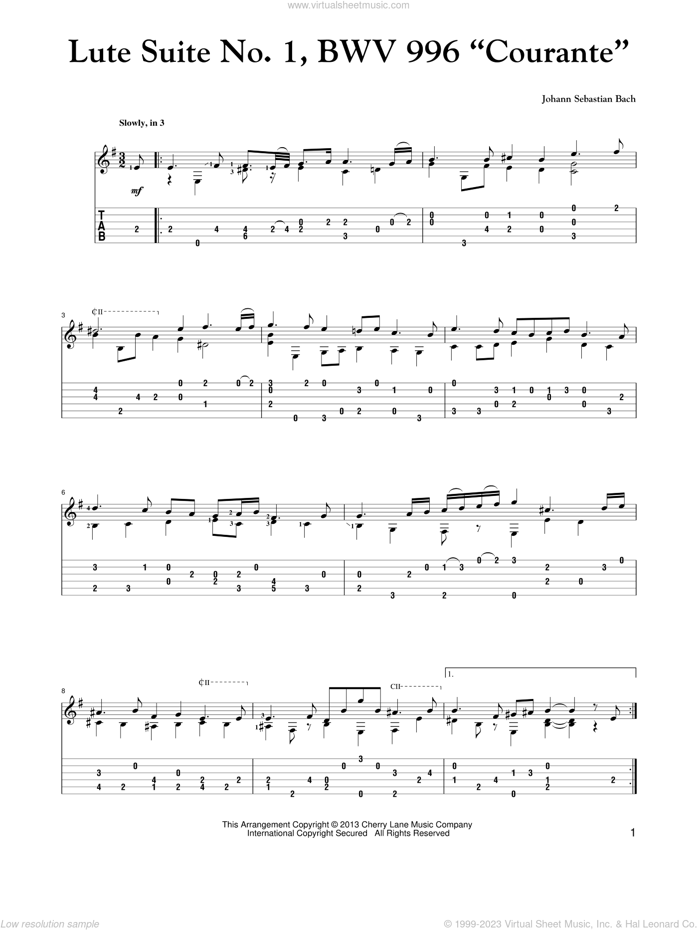 Bourrée in E minor BWV996 - Johann Sebastian Bach — NBN Guitar