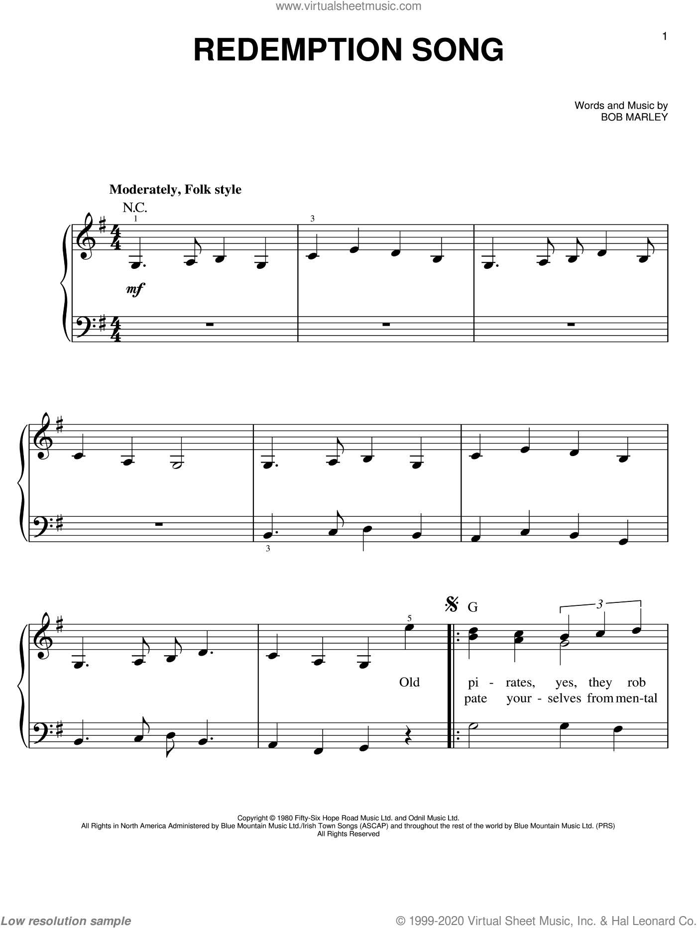 Redemption Song - Synthesizer Sheet Music | Mac Huff | Choir Instrumental Pak