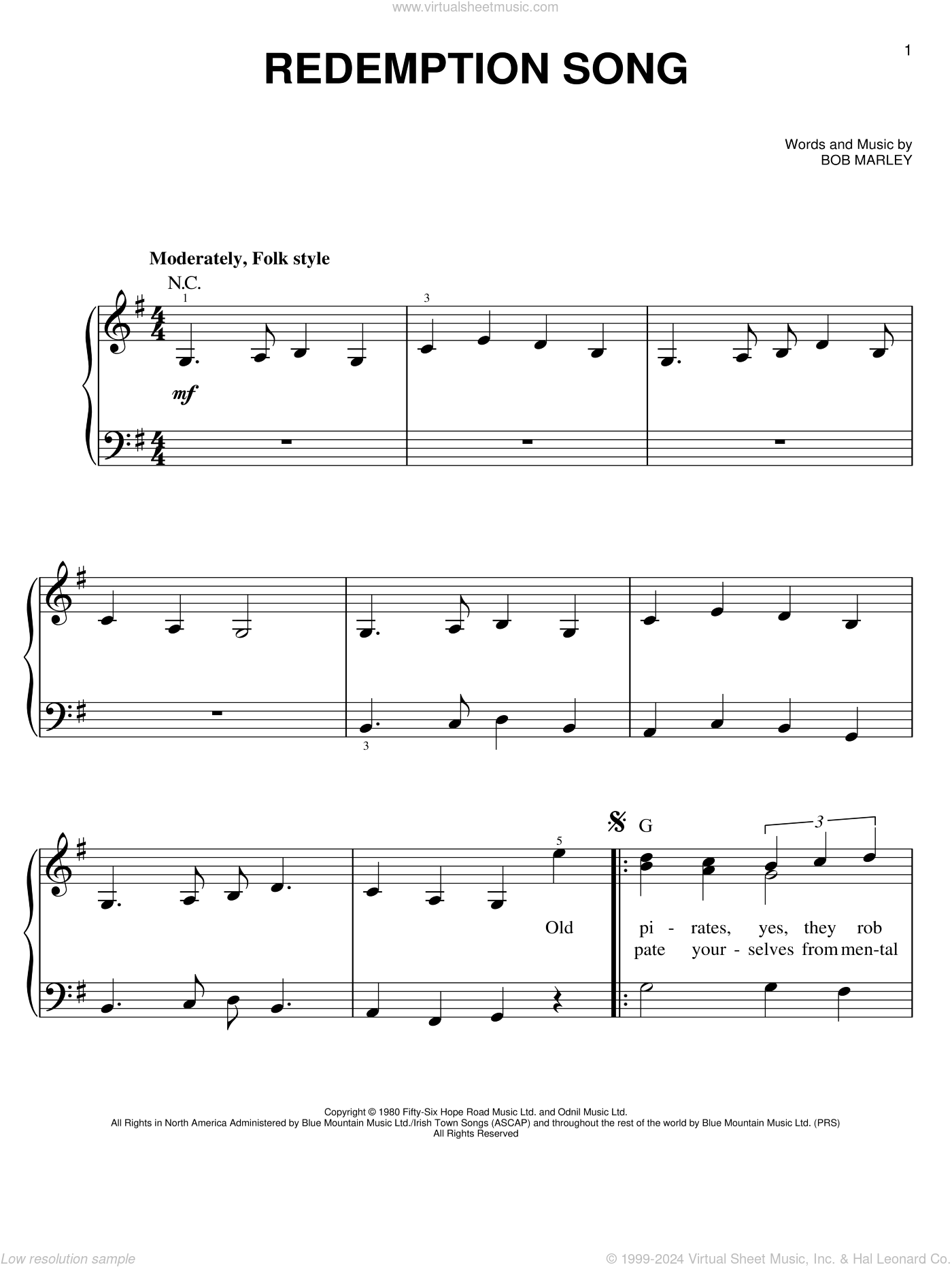 Redemption Song Piano Chords – Learn to Play it on the Piano