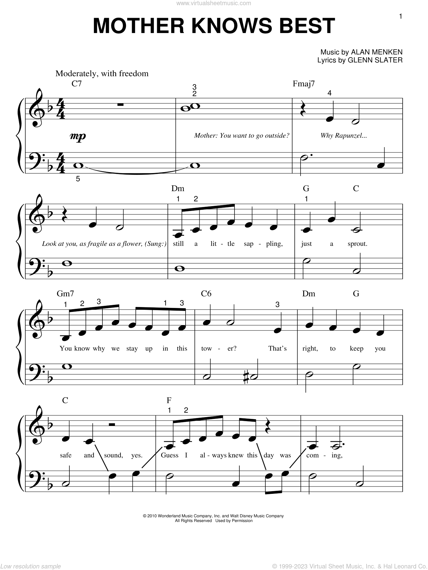 Murphy - Mother Knows Best (from Disney's Tangled) sheet music for