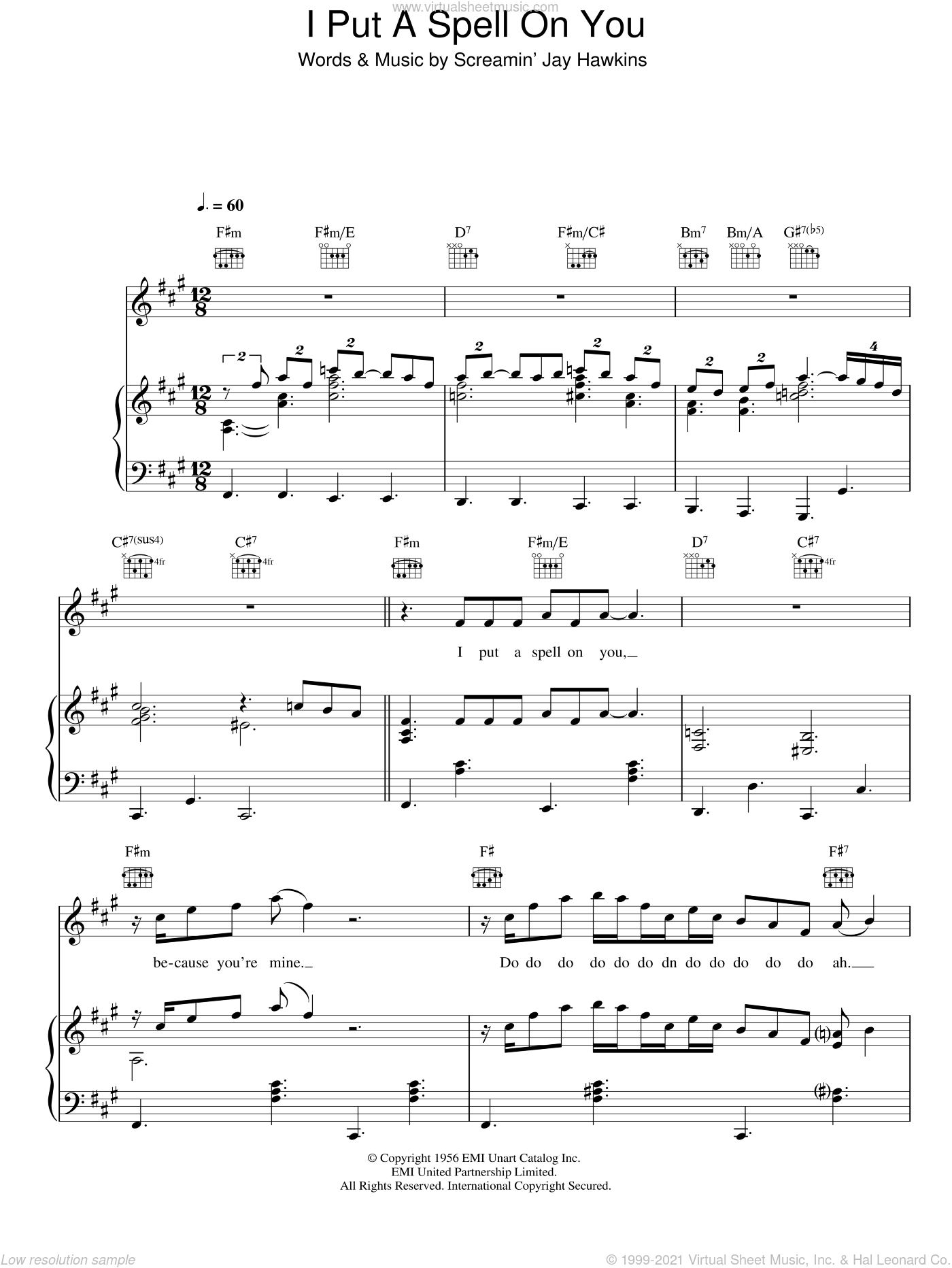 Simone I Put A Spell On You Sheet Music For Voice Piano Or Guitar