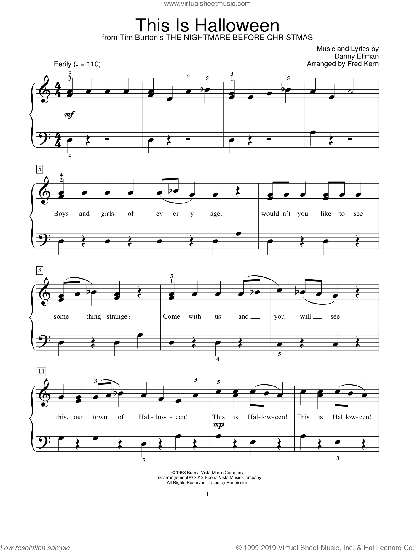 Traditional Halloween Song Sheet Music Notes, Chords Download Printable