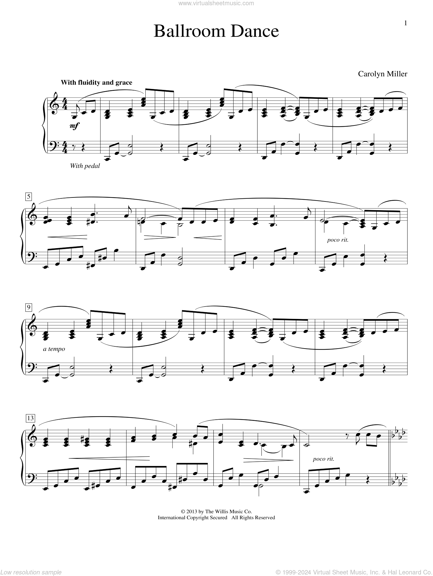 Ballroom Dance sheet music for piano solo (elementary) (PDF)