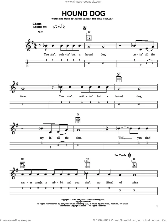 Hound Dog Blues (Guitar Tab) - Print Sheet Music Now