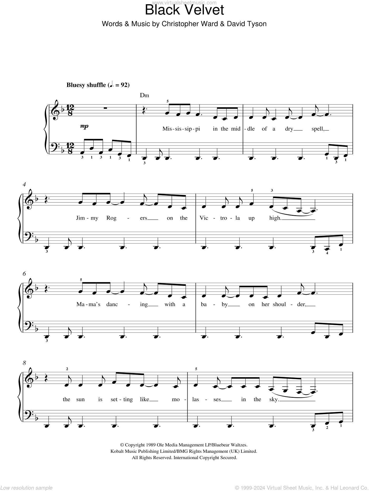 Black velvet перевод песни