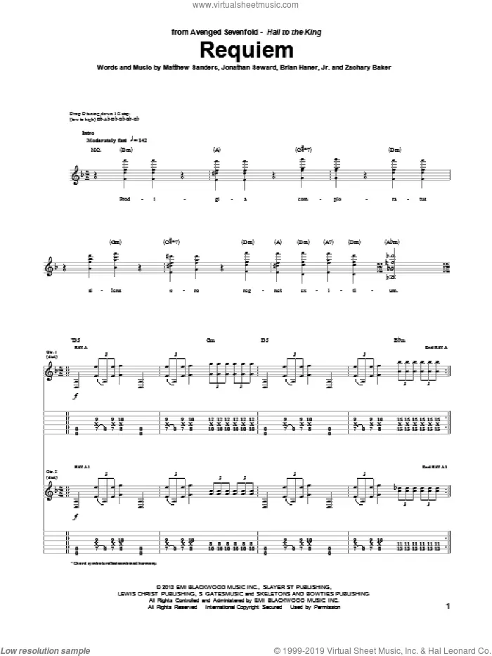 The Stage by Avenged Sevenfold » Sheet Music for Guitar