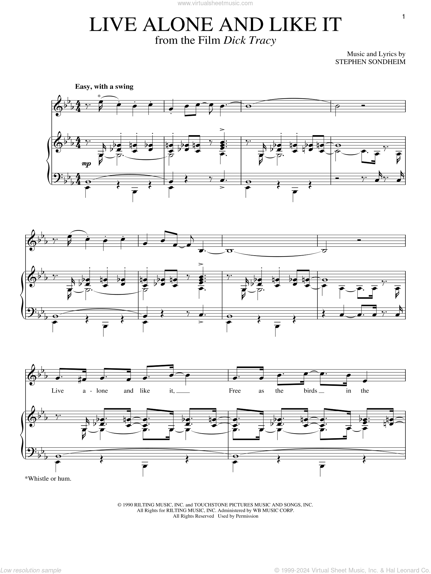 Live Alone And Like It sheet music for voice and piano (PDF)