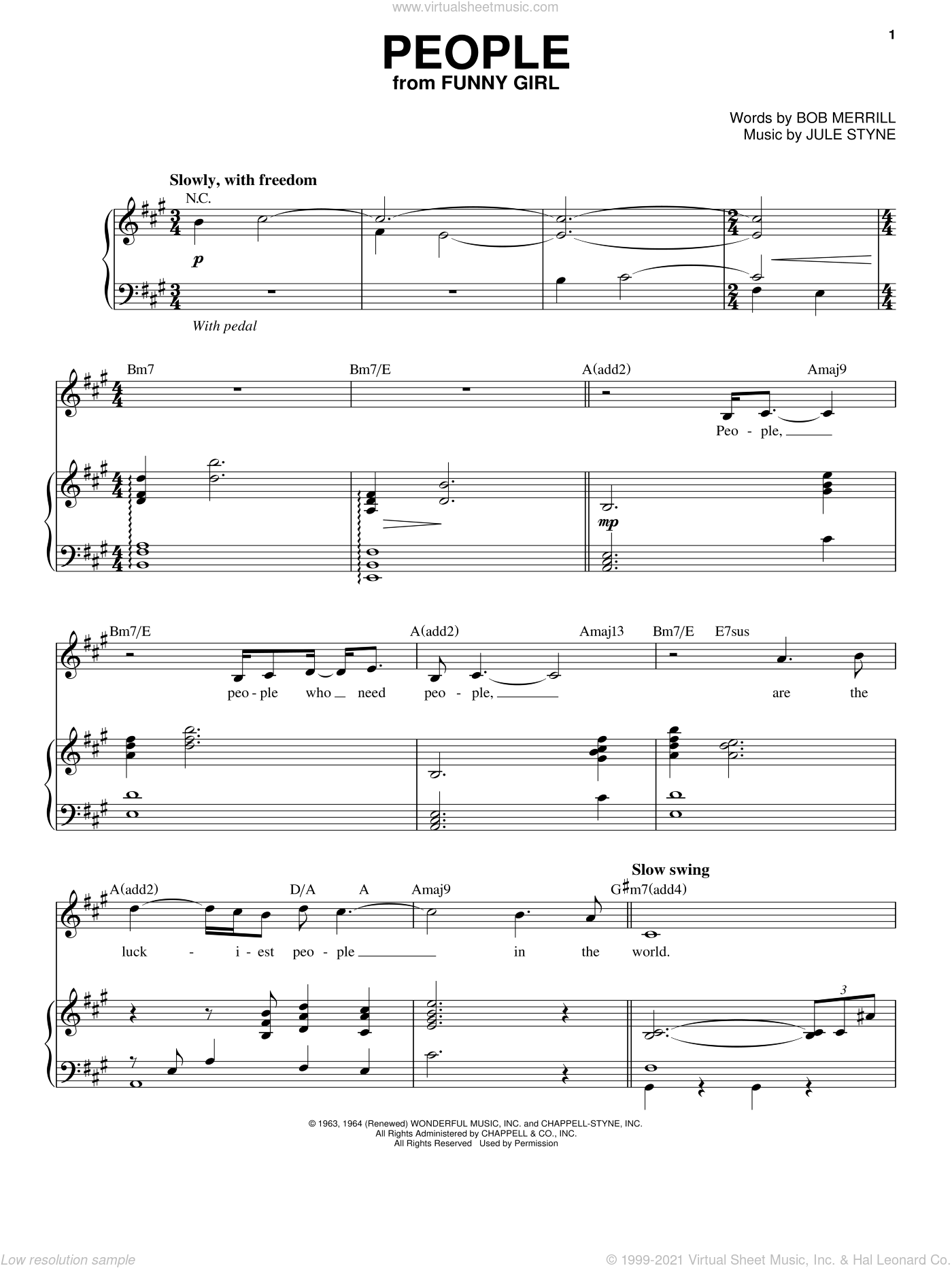 Streisand People Sheet Music For Voice And Piano Pdf