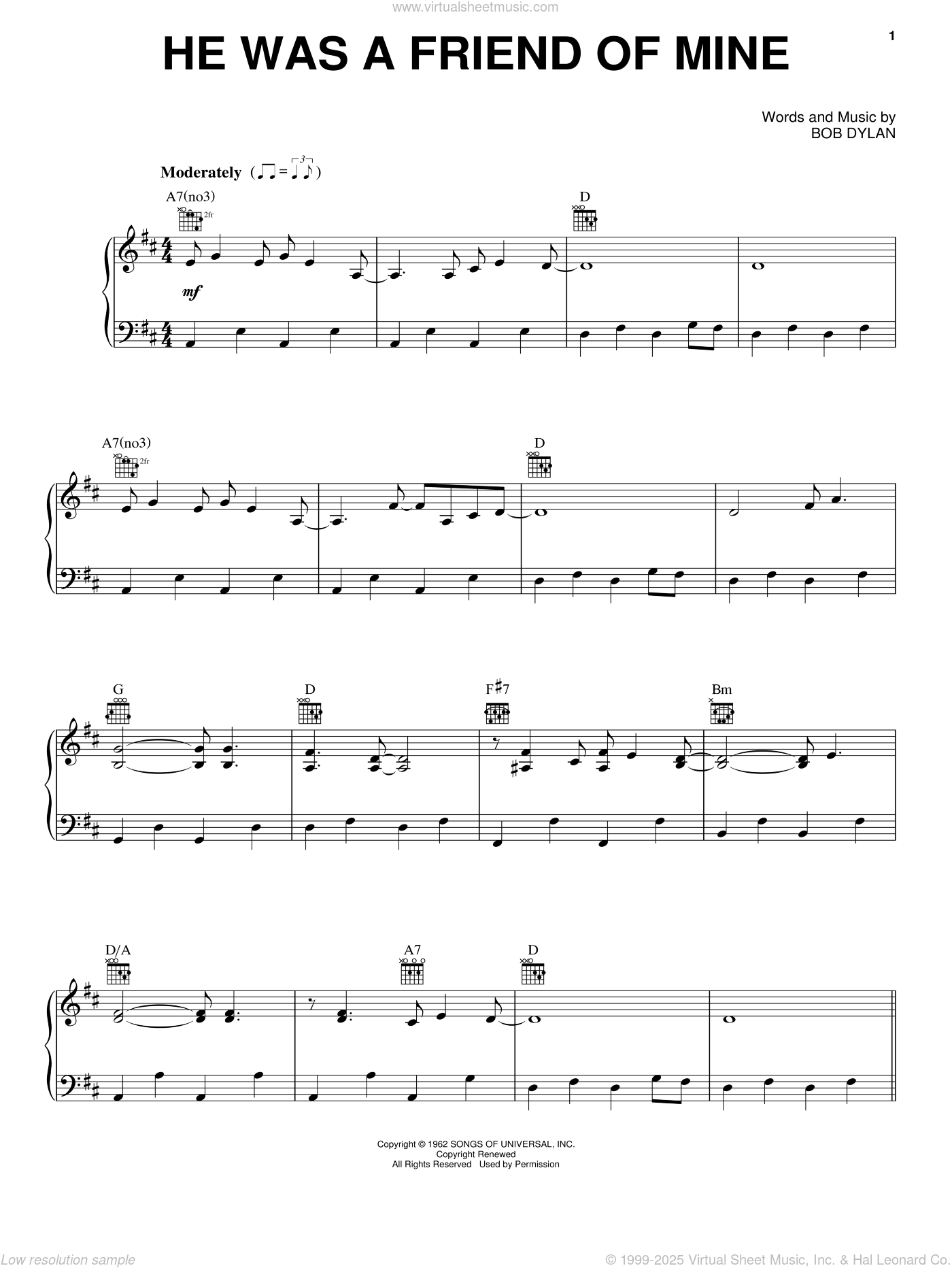 Nelson He Was A Friend Of Mine Sheet Music For Voice Piano Or Guitar