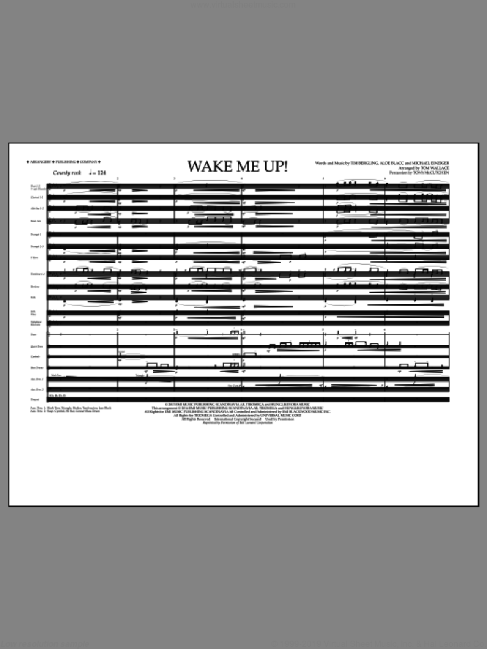 Wallace Wake Me Up Sheet Music Complete Collection For Marching Band