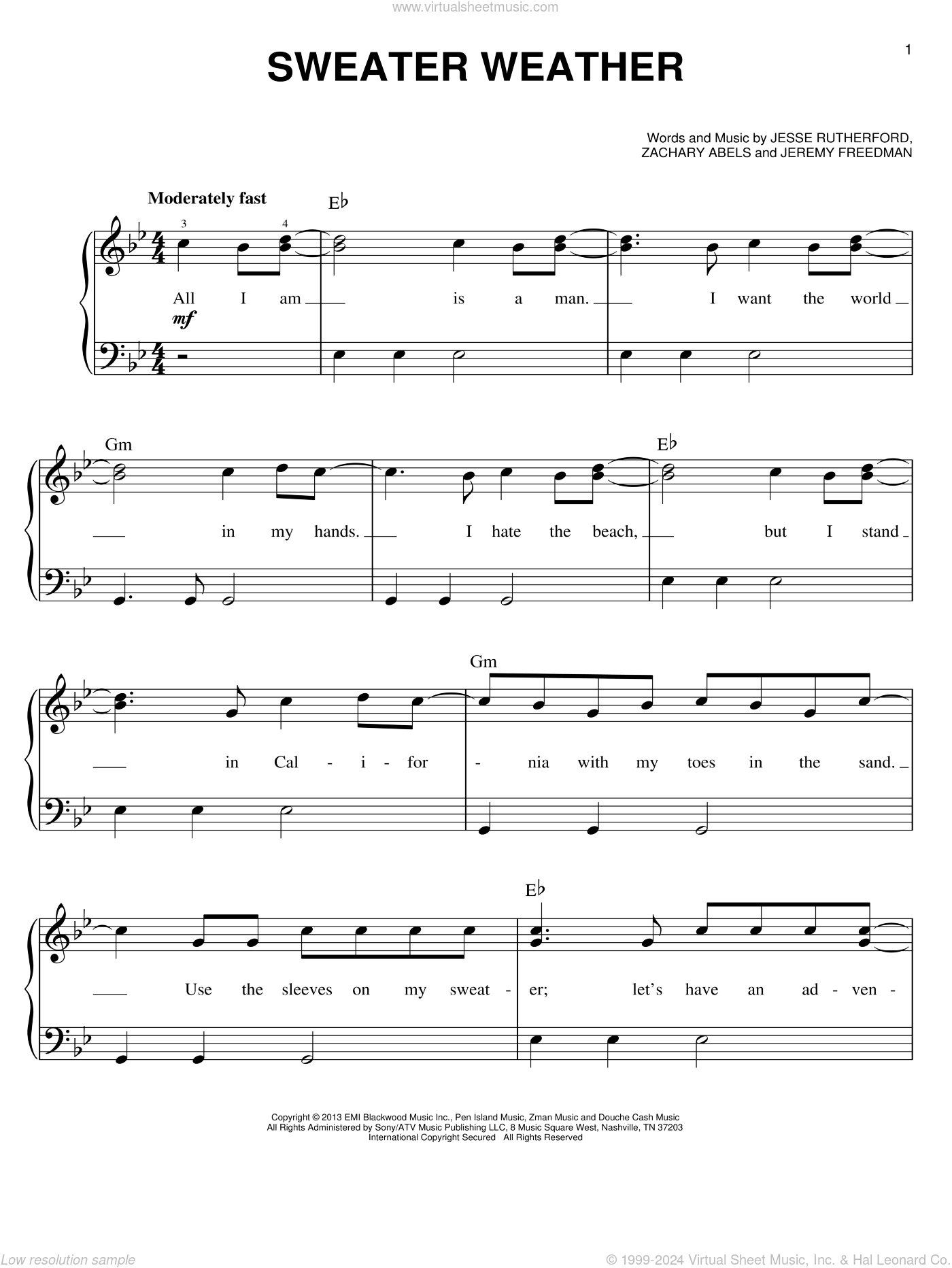 Flute Sheet Music: Sweater Weather