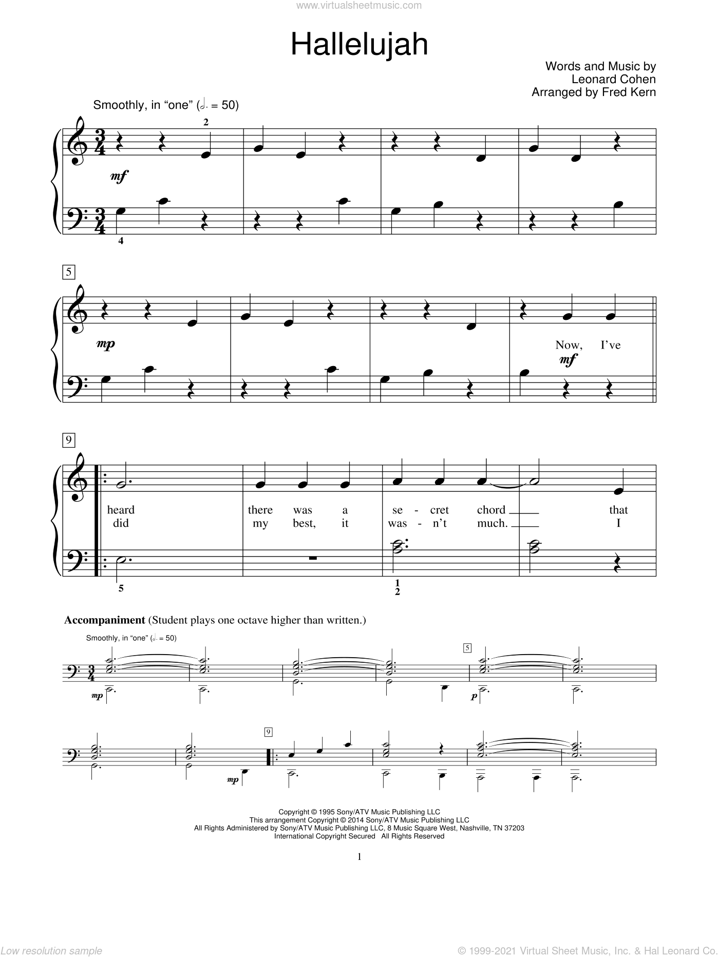 Music Sheet For Hallelujah On Piano - Best Music Sheet