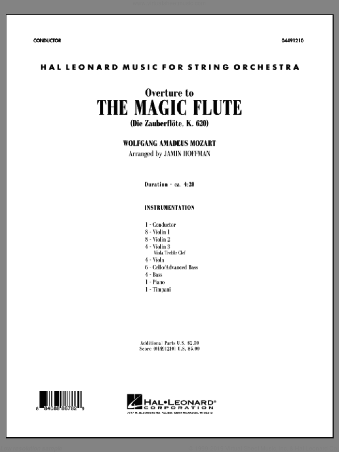 Overture To The Magic Flute Sheet Music Complete Collection For Orchestra
