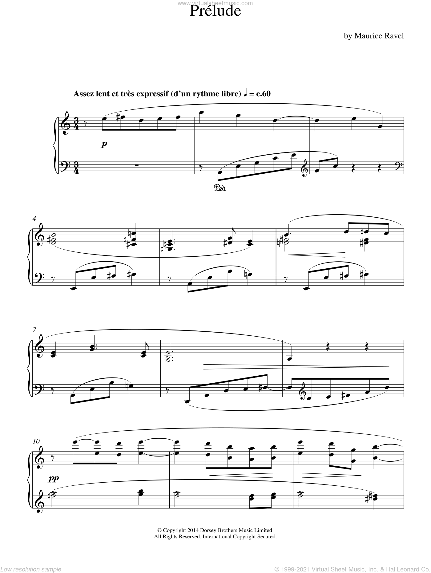 Ravel Prelude Sheet Music For Piano Solo Pdf Interactive