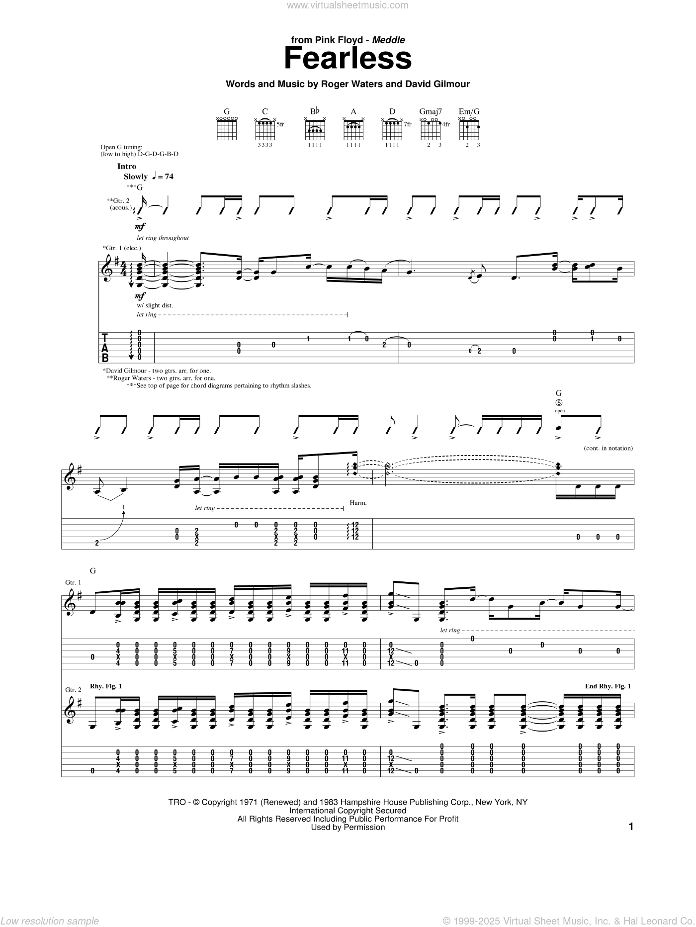 Image Leonard Floyd image beautiful image beautiful - Pink Floyd: Fearless sheet music for guitar (tablature) v2