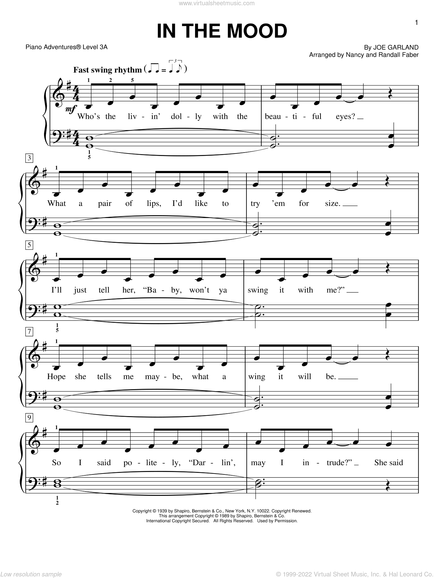 Faber In The Mood Sheet Music For Piano Solo Pdf