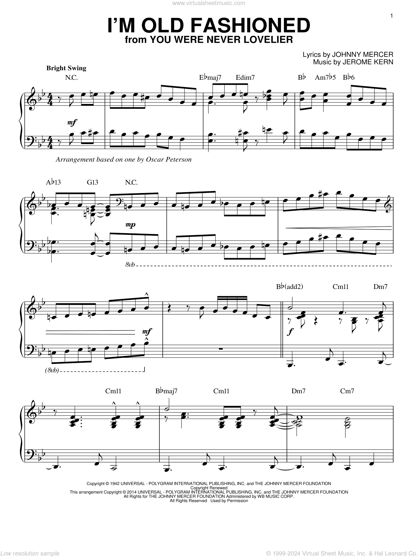 I'm Old Fashioned [Jazz version] (arr. Brent Edstrom) sheet music for ...