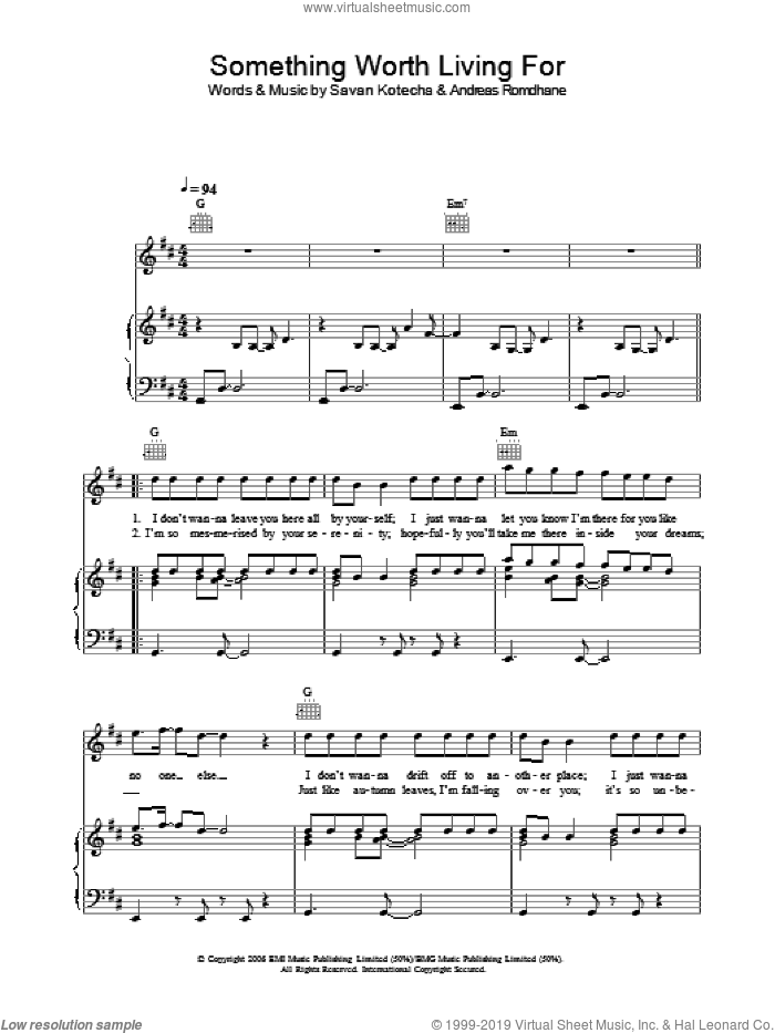 Ward Something Worth Living For Sheet Music For Voice Piano Or