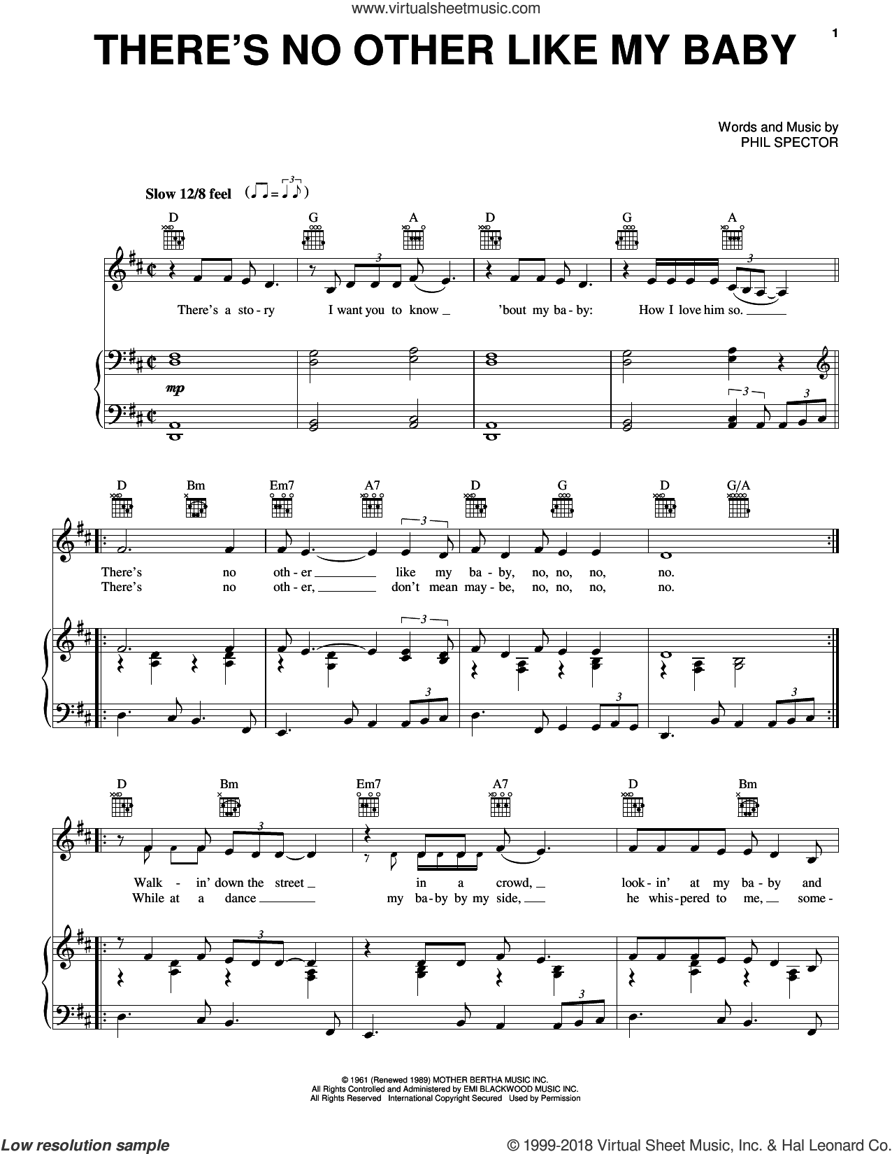 There's No Other Like My Baby sheet music for voice, piano or guitar