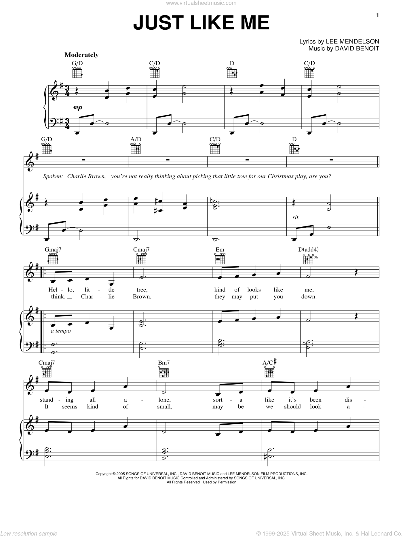 Just Like Me sheet music for voice, piano or guitar (PDF)