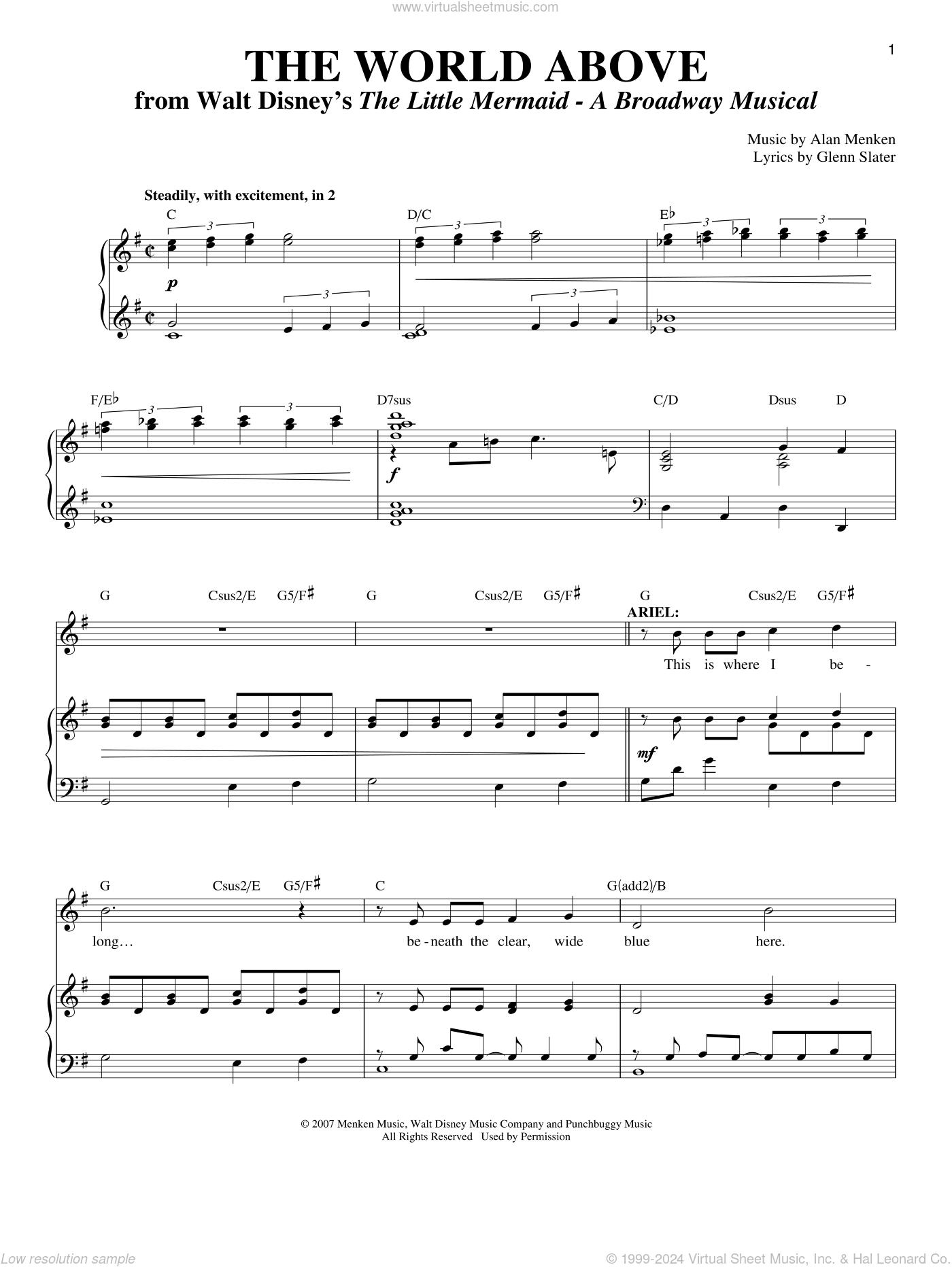 The World Above sheet music for voice and piano (PDF-interactive)