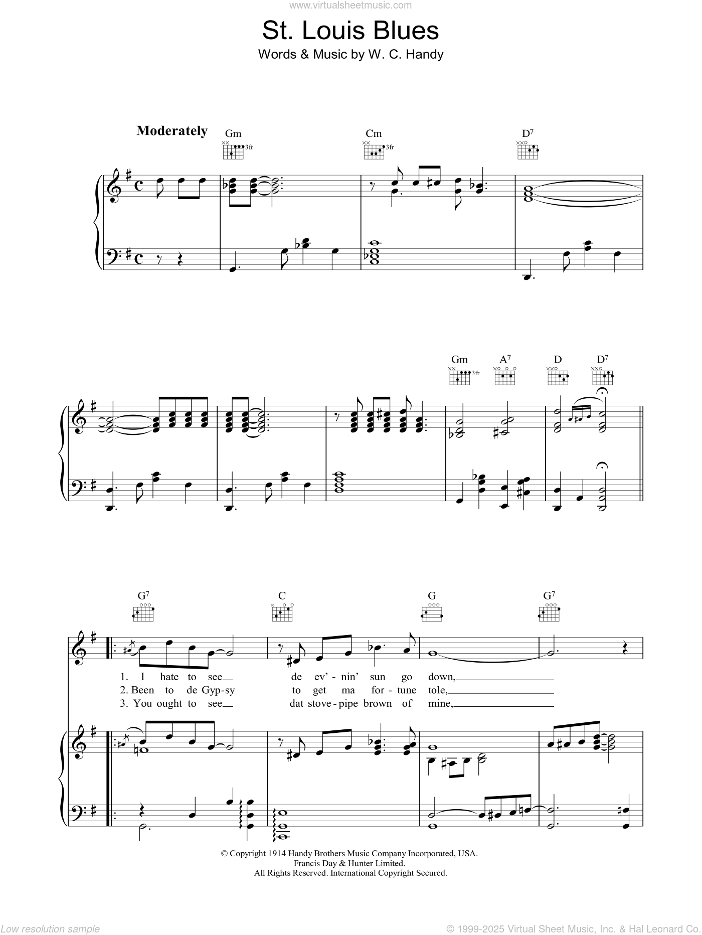 St. Louis Blues sheet music for voice, piano or guitar v2