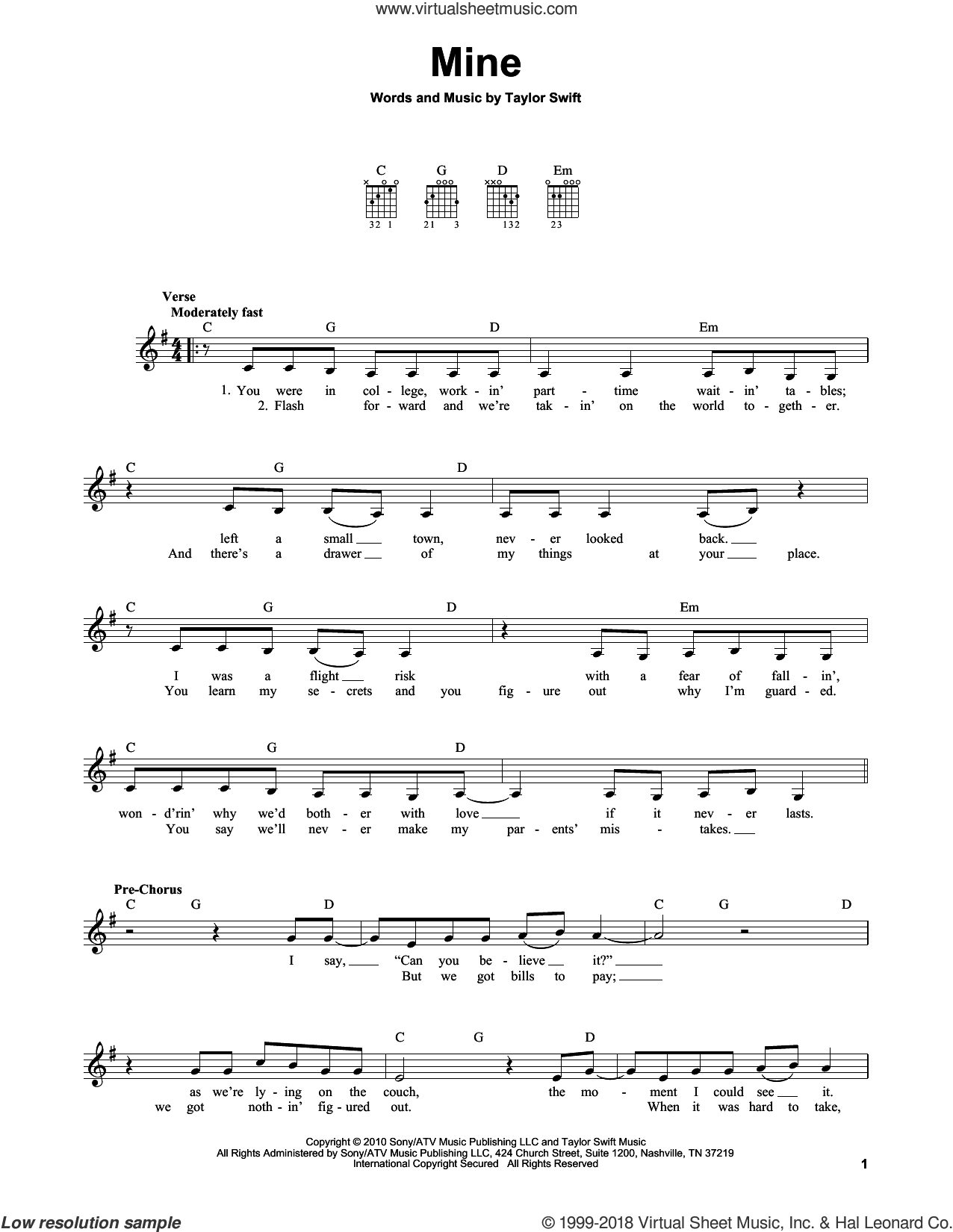 Swift Mine Sheet Music For Guitar Solo Chords Pdf