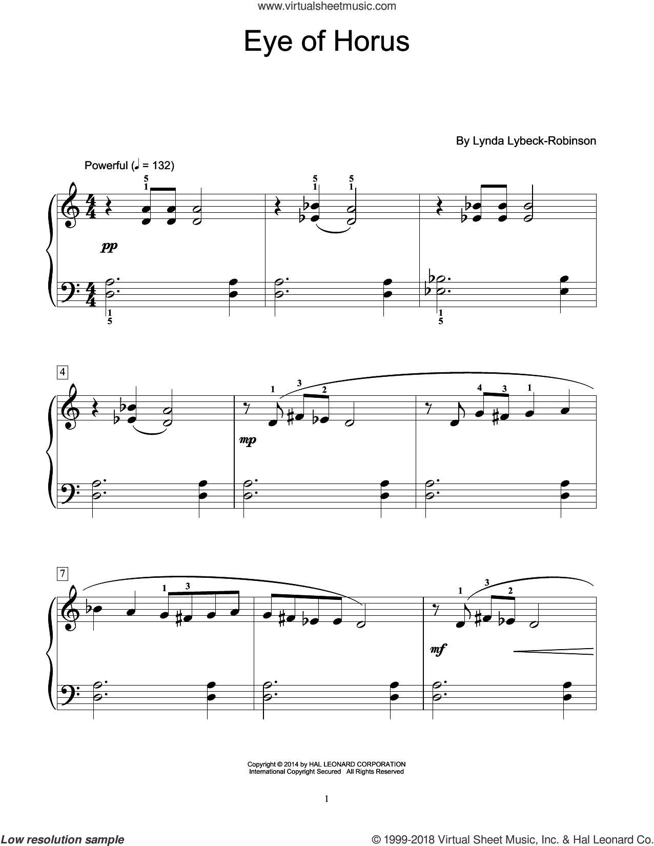 Eye Of Horus sheet music for piano solo (elementary) (PDF)