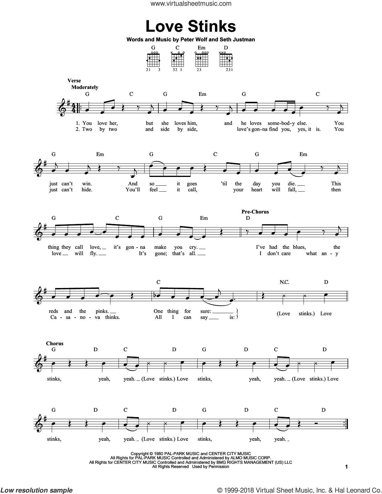 Band Love Stinks Sheet Music For Guitar Solo Chords Pdf