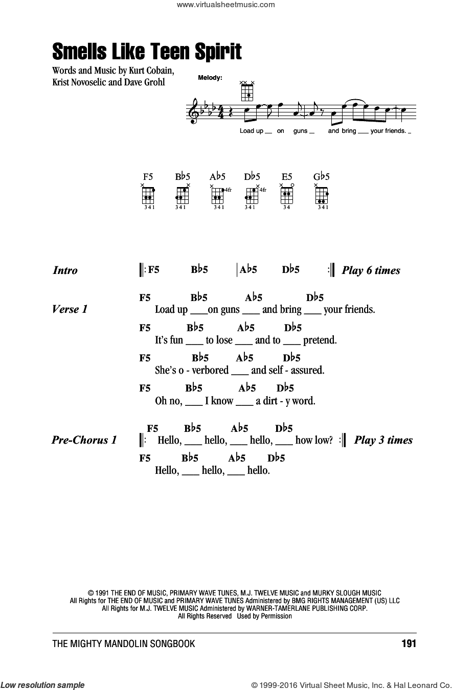 smells like teen spirit guitar chords