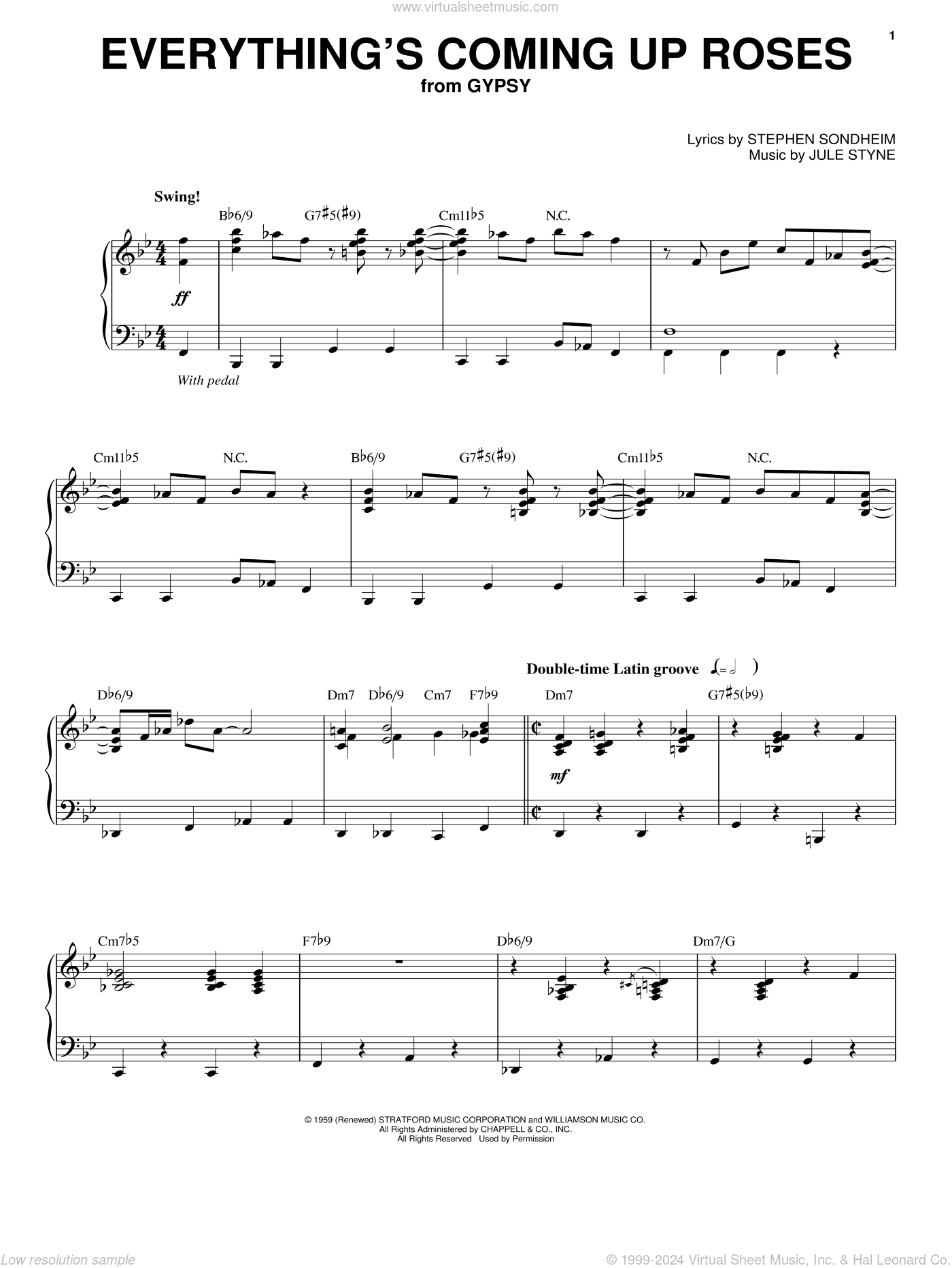 Everything's Coming Up Roses sheet music for voice and piano v2