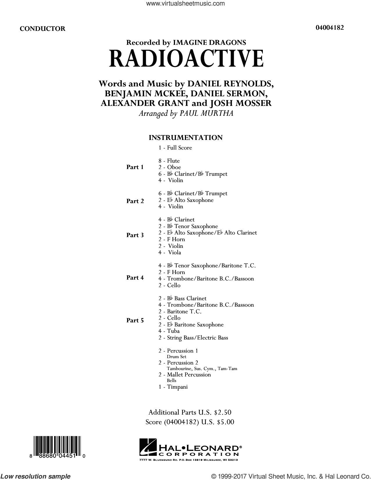 Murtha Radioactive Sheet Music Complete Collection For Concert Band