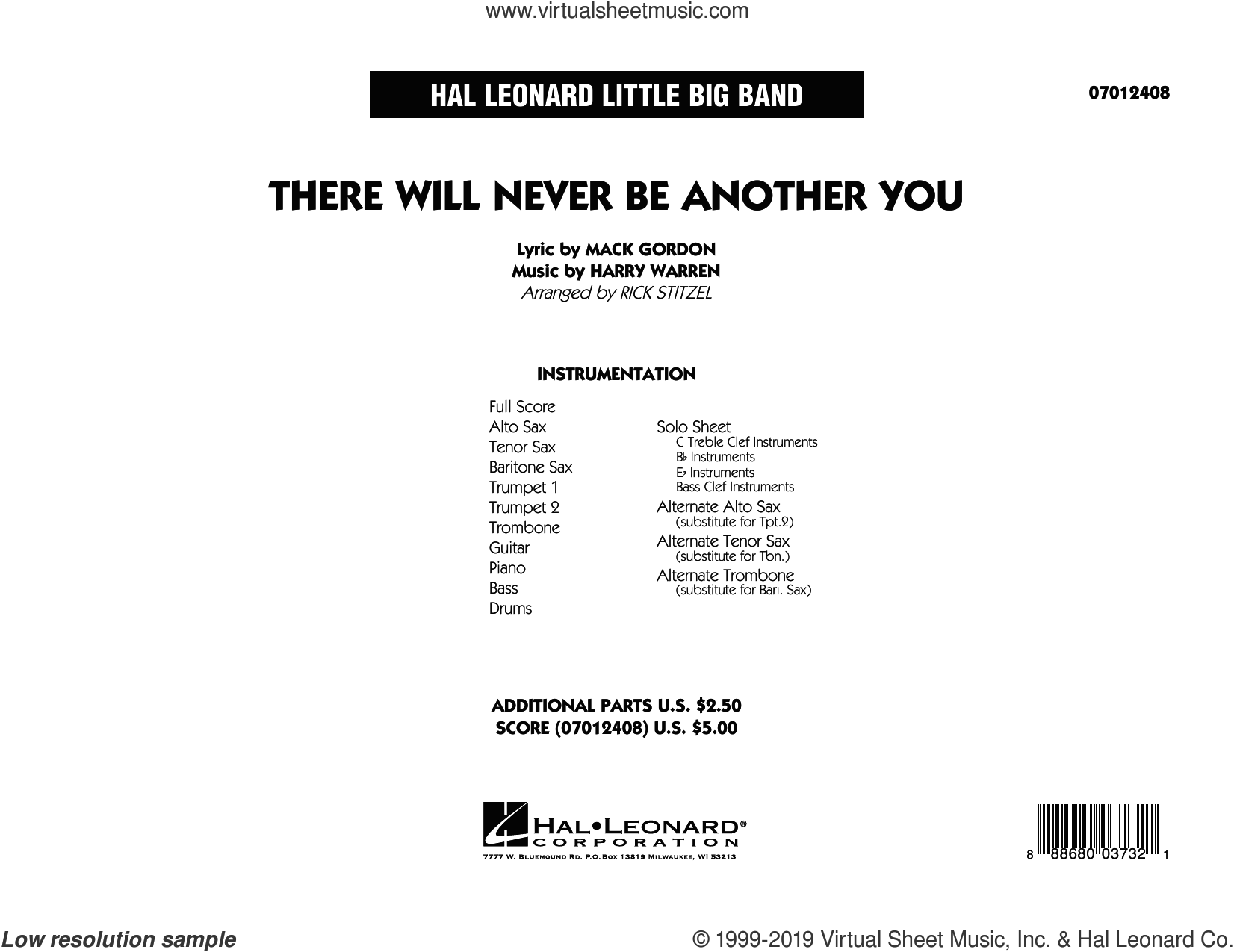 There Will Never Be Another You sheet music (complete collection