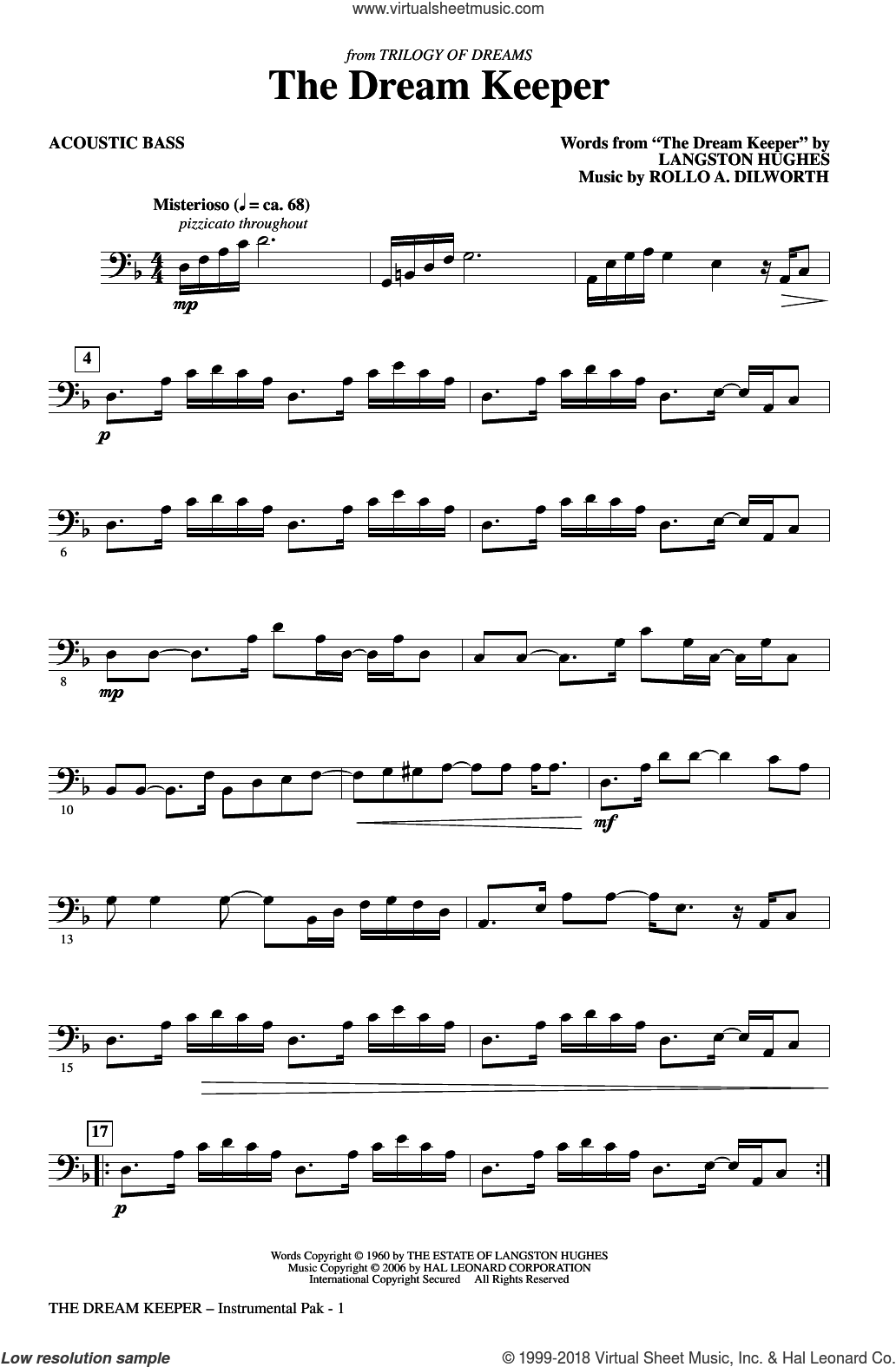 The Dream Keeper (complete set of parts) sheet music for orchestra