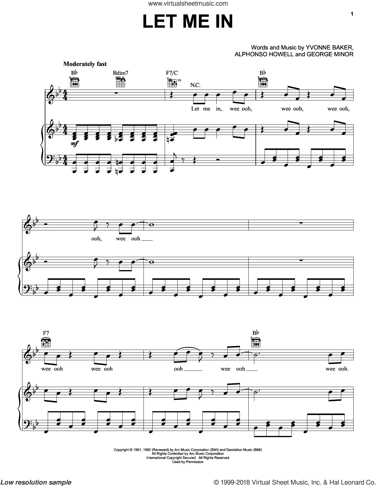 Sensations: Let Me In sheet music for voice, piano or guitar
