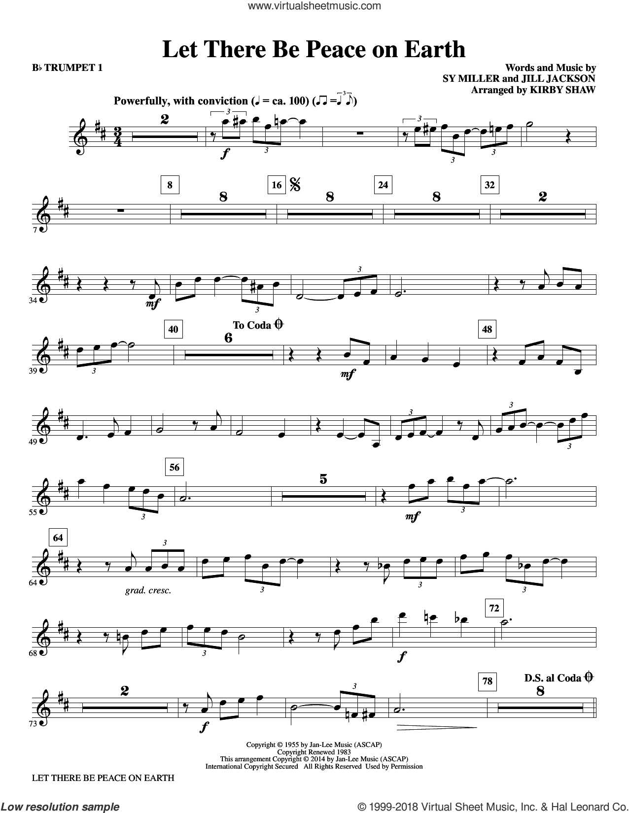 Let There Be Peace on Earth sheet music for orchestra (PDF), image size:1276x1650