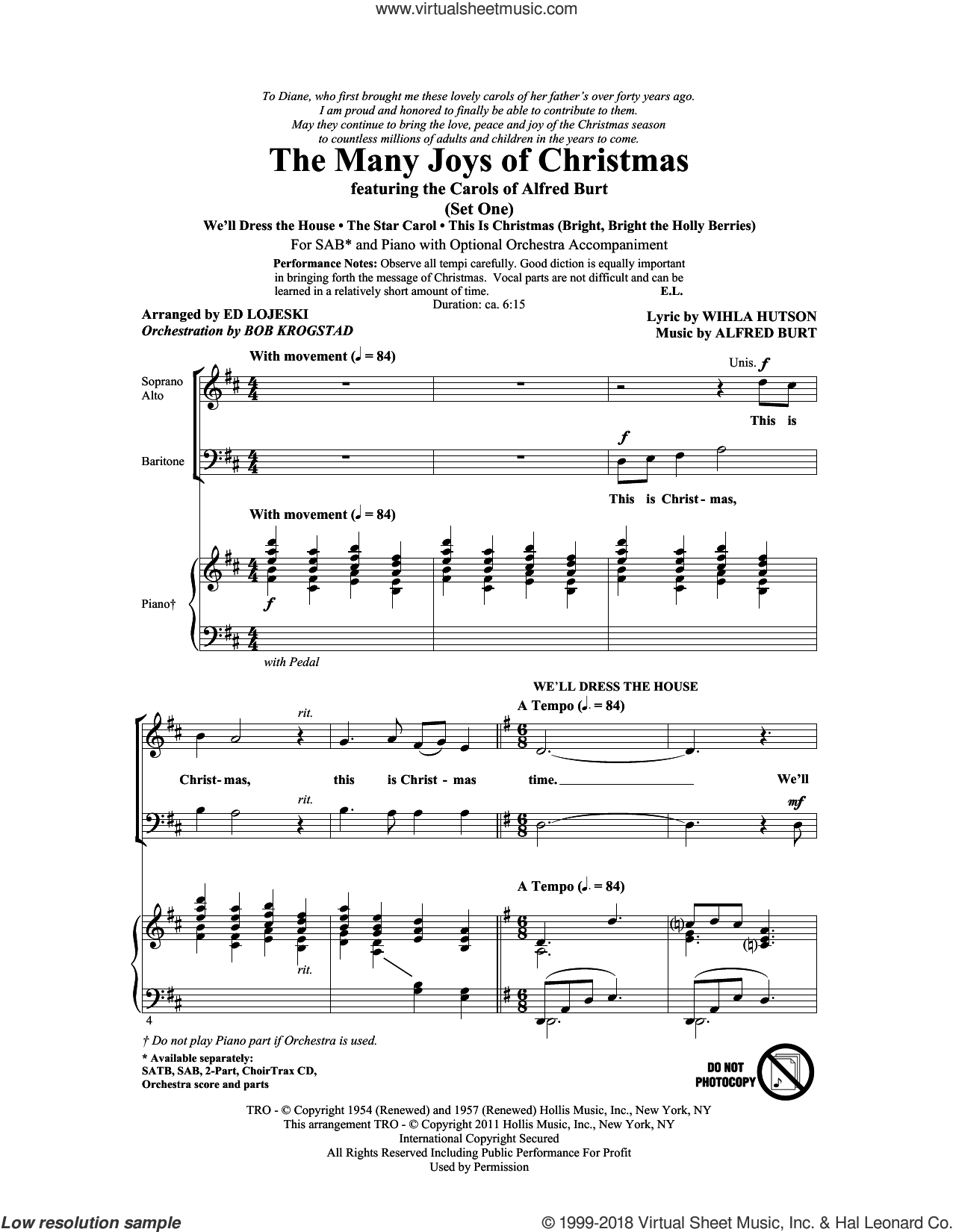 Alfred Burt Christmas Carols 