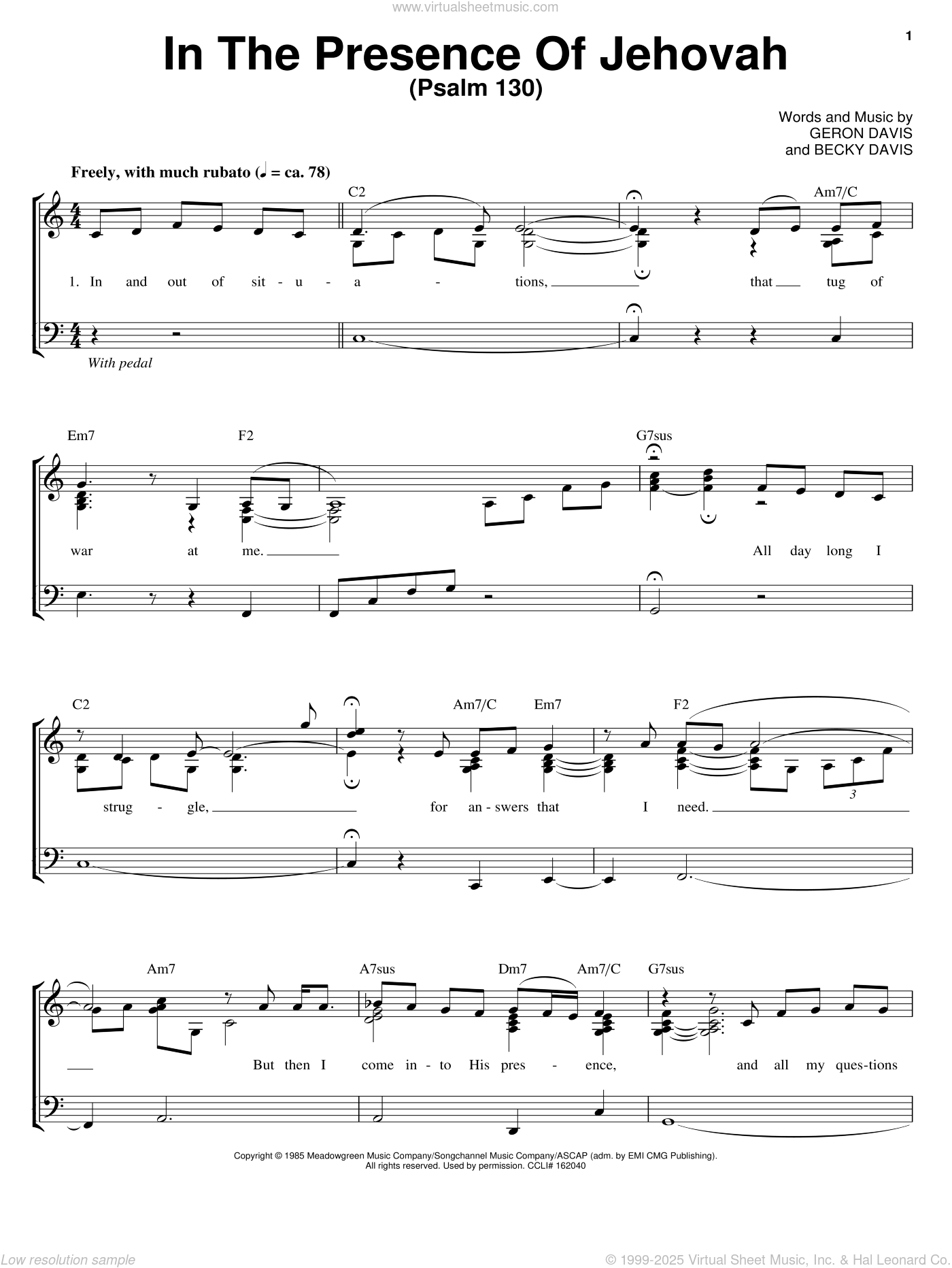 In The Presence Of Jehovah Terry Macalmon Lyrics In The Presence Of Jehovah sheet music for voice, piano or guitar