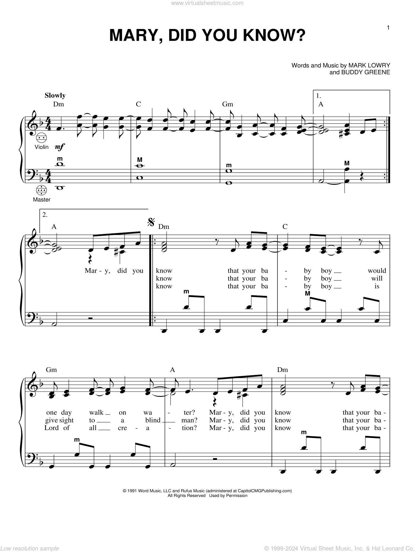 Mary, Did You Know? sheet music for accordion (PDF-interactive)