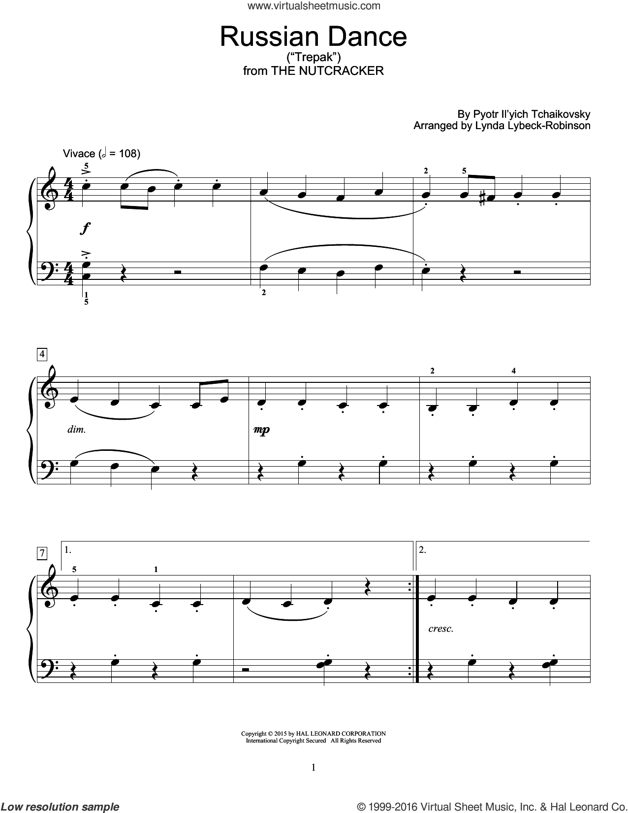 Russian Roulette sheet music for piano solo (PDF-interactive)