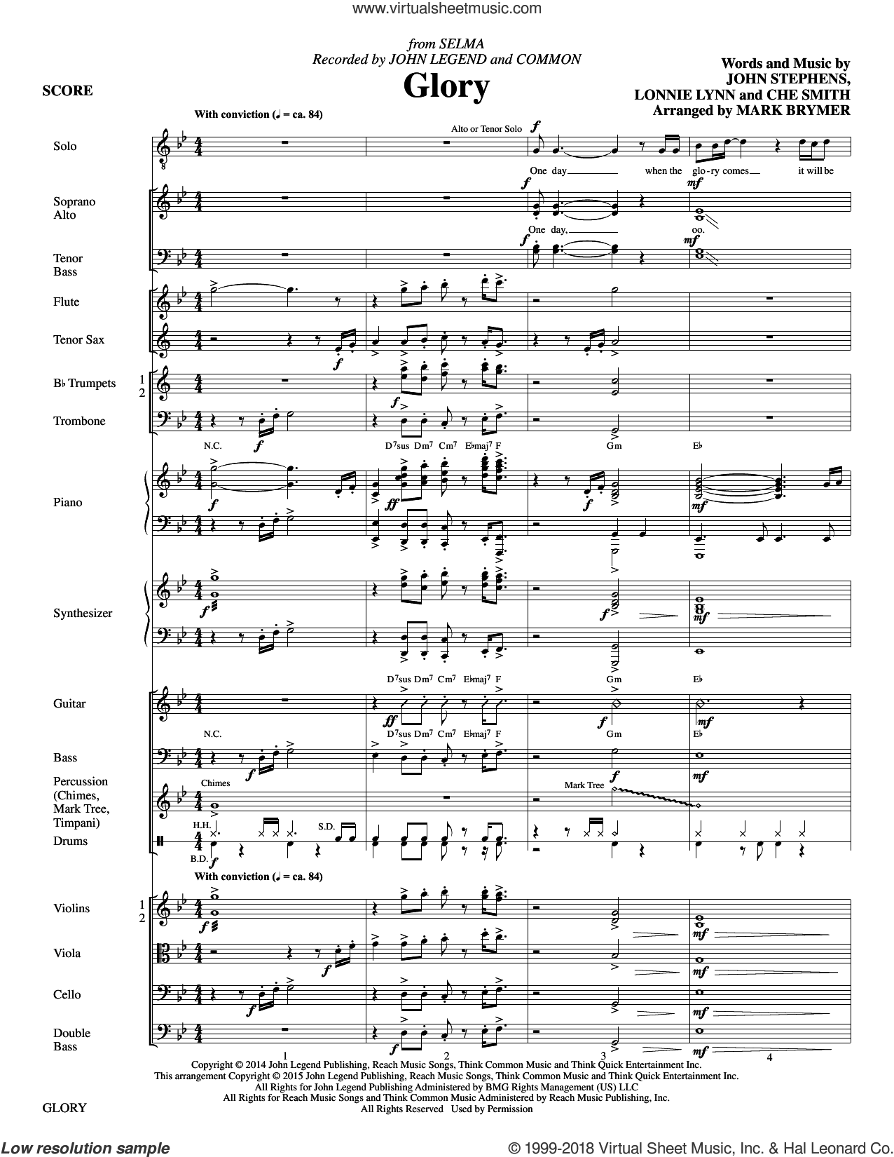 Glory sheet music (complete collection) for orchestra/band (PDF)