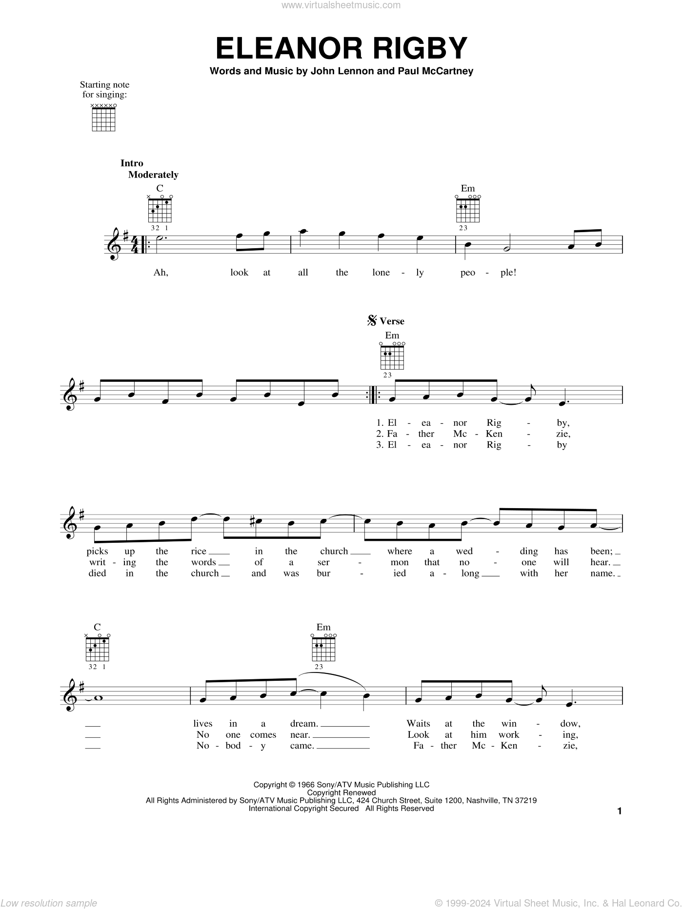 Eleanor Rigby Guitar Chords Eleanor Rigby For Guitar. Guitar Sheet