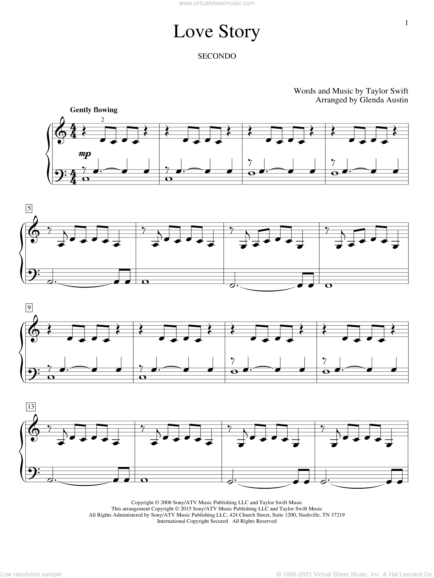 Austin Love Story Sheet Music For Piano Four Hands Pdf