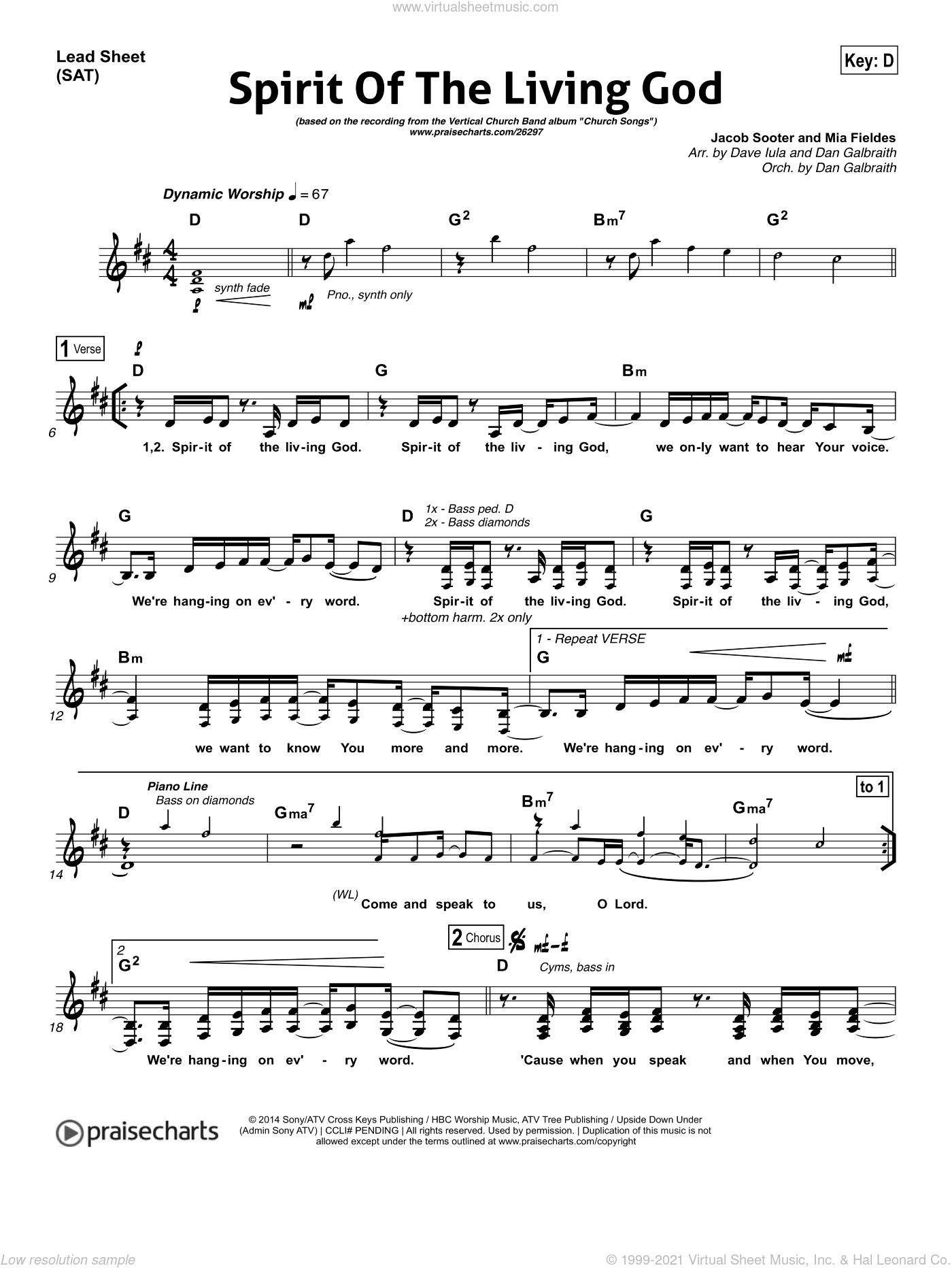 Iula Spirit Of The Living God Sheet Music Fake Book Pdf