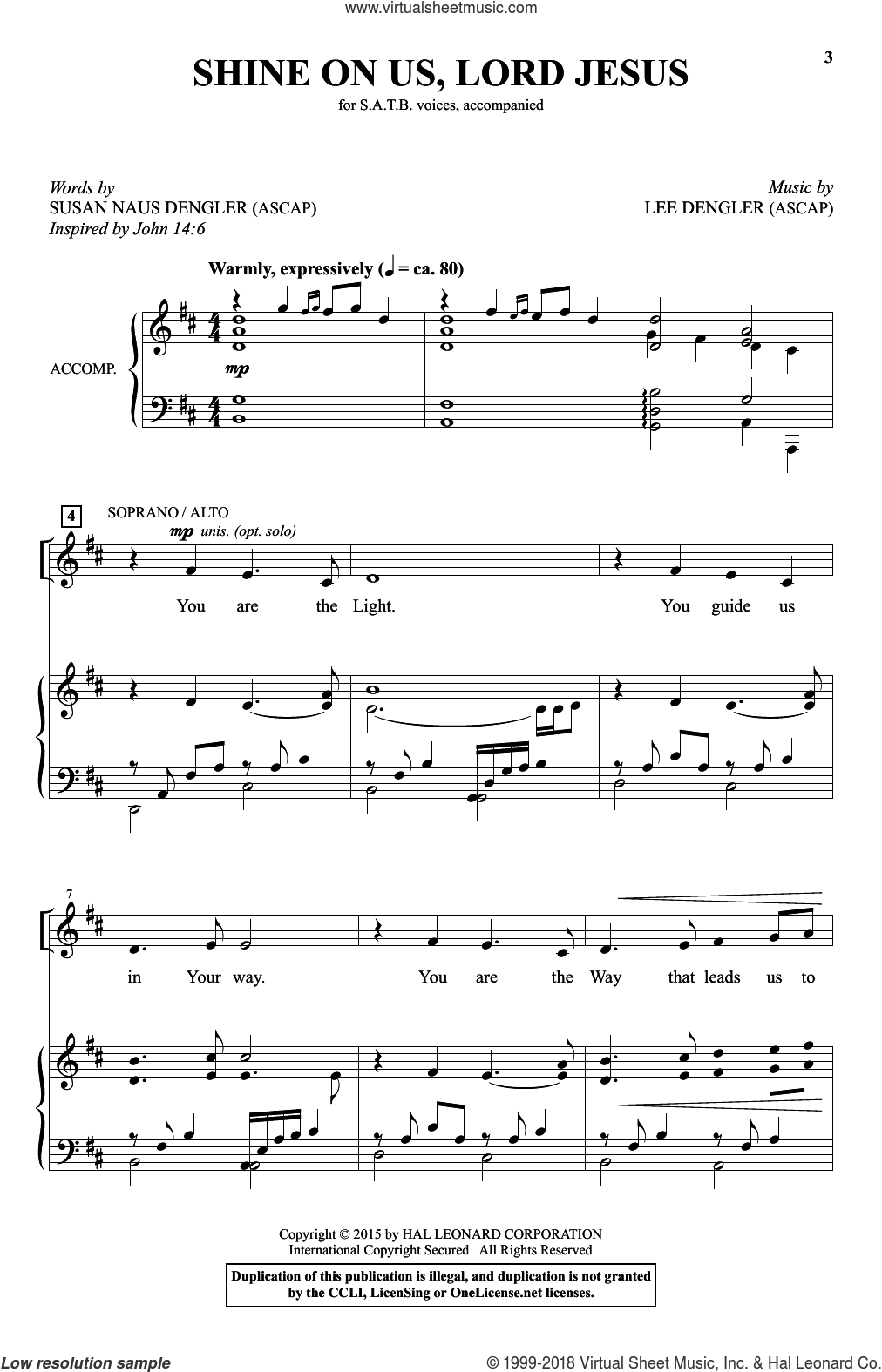 Shine On Us, Lord Jesus sheet music for choir (SATB: soprano, alto ...