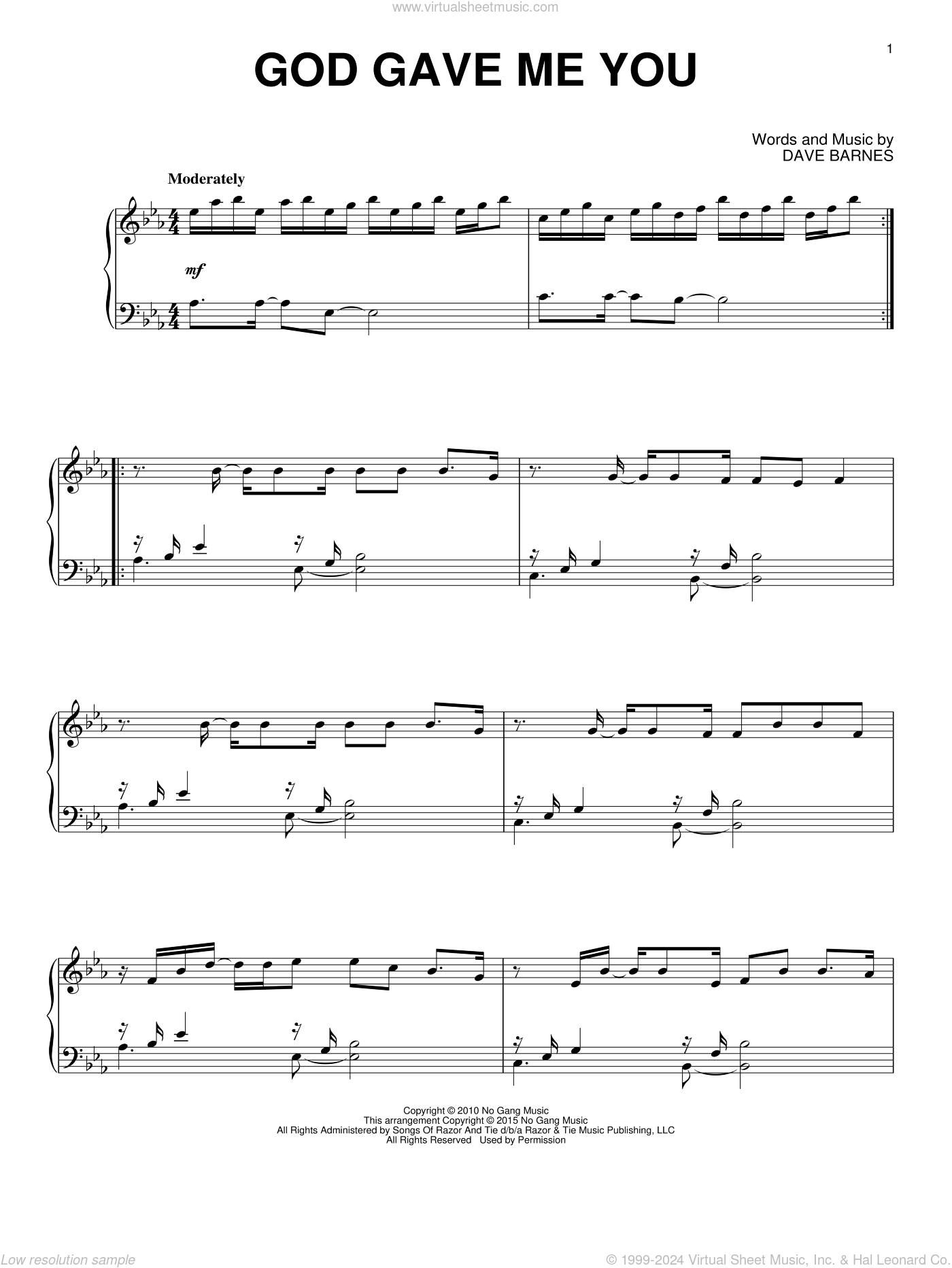 Shelton God Gave Me You Sheet Music For Piano Solo Pdf