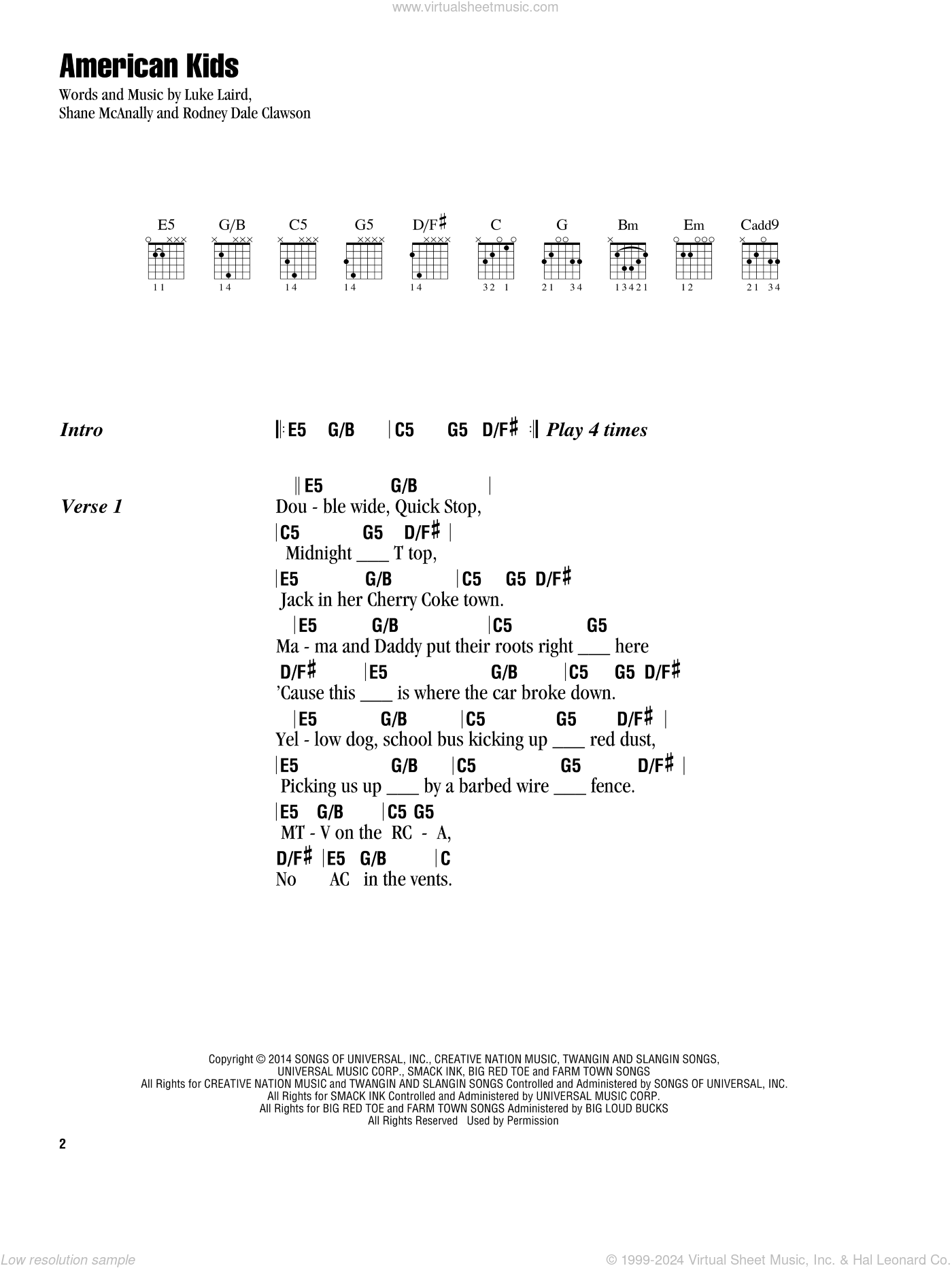 America Sheet Music | Simon & Garfunkel | Guitar Chords/Lyrics