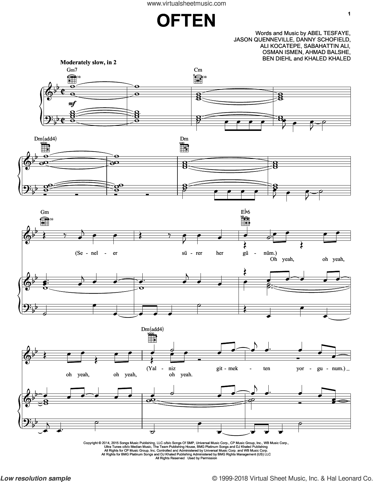 The Weeknd 'Earned It (Fifty Shades Of Grey)' Sheet Music & Chords